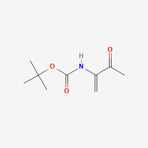 molecular formula C9H15NO3 B571050 Carbamic acid, (1-methylene-2-oxopropyl)-, 1,1-dimethylethyl ester (9CI) CAS No. 125151-83-9