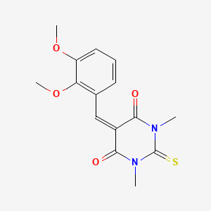 molecular formula C15H16N2O4S B5710503 5-(2,3-dimethoxybenzylidene)-1,3-dimethyl-2-thioxodihydro-4,6(1H,5H)-pyrimidinedione 