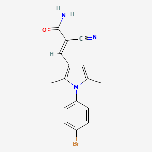 molecular formula C16H14BrN3O B5710528 3-[1-(4-bromophenyl)-2,5-dimethyl-1H-pyrrol-3-yl]-2-cyanoacrylamide 