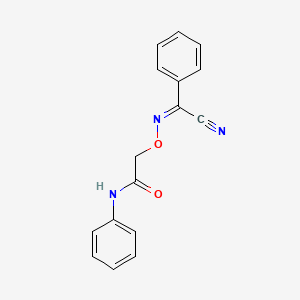 molecular formula C16H13N3O2 B5710535 2-({[cyano(phenyl)methylene]amino}oxy)-N-phenylacetamide 