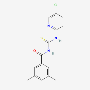 molecular formula C15H14ClN3OS B5710539 N-{[(5-chloro-2-pyridinyl)amino]carbonothioyl}-3,5-dimethylbenzamide 
