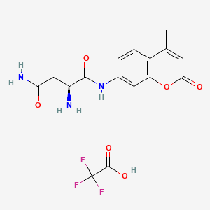 molecular formula C16H16F3N3O6 B571057 Asparagine amc TFA CAS No. 115047-90-0