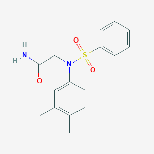 molecular formula C16H18N2O3S B5710587 N~2~-(3,4-dimethylphenyl)-N~2~-(phenylsulfonyl)glycinamide 