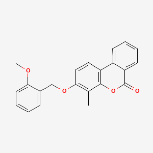 molecular formula C22H18O4 B5710595 3-[(2-methoxybenzyl)oxy]-4-methyl-6H-benzo[c]chromen-6-one 