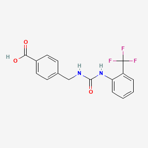 molecular formula C16H13F3N2O3 B5710601 4-{[({[2-(trifluoromethyl)phenyl]amino}carbonyl)amino]methyl}benzoic acid 