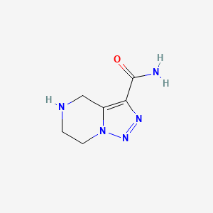 molecular formula C6H9N5O B571062 4,5,6,7-Tetrahydro-[1,2,3]triazolo[1,5-a]pyrazine-3-carboxamide CAS No. 1293996-12-9
