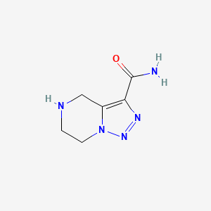 molecular formula C6H9N5O B571062 4,5,6,7-四氢-[1,2,3]三唑并[1,5-a]吡嗪-3-甲酰胺 CAS No. 1293996-12-9