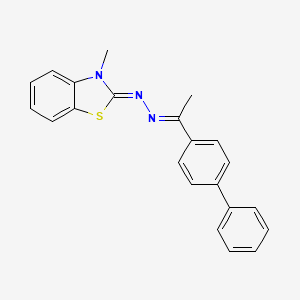 molecular formula C22H19N3S B5710647 3-methyl-1,3-benzothiazol-2(3H)-one [1-(4-biphenylyl)ethylidene]hydrazone 