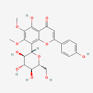 molecular formula C23H24O11 B571065 5-hydroxy-2-(4-hydroxyphenyl)-6,7-dimethoxy-8-[(2S,3R,4R,5S,6R)-3,4,5-trihydroxy-6-(hydroxymethyl)oxan-2-yl]chromen-4-one CAS No. 120727-02-8