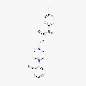 molecular formula C20H24FN3O B5710670 3-[4-(2-fluorophenyl)-1-piperazinyl]-N-(4-methylphenyl)propanamide 