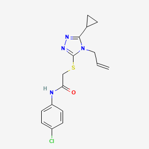 molecular formula C16H17ClN4OS B5710677 2-[(4-allyl-5-cyclopropyl-4H-1,2,4-triazol-3-yl)thio]-N-(4-chlorophenyl)acetamide 