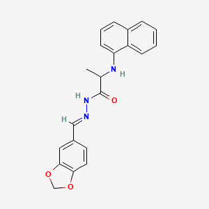 molecular formula C21H19N3O3 B5710707 N'-(1,3-benzodioxol-5-ylmethylene)-2-(1-naphthylamino)propanohydrazide 