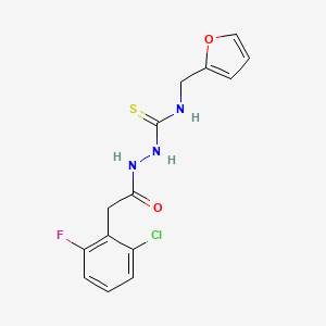 molecular formula C14H13ClFN3O2S B5710713 2-[(2-chloro-6-fluorophenyl)acetyl]-N-(2-furylmethyl)hydrazinecarbothioamide 