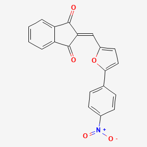 molecular formula C20H11NO5 B5710782 2-{[5-(4-nitrophenyl)-2-furyl]methylene}-1H-indene-1,3(2H)-dione 