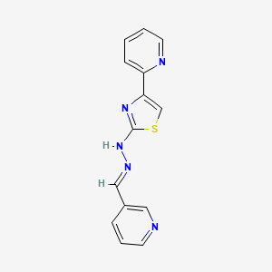 molecular formula C14H11N5S B5710785 nicotinaldehyde [4-(2-pyridinyl)-1,3-thiazol-2-yl]hydrazone 