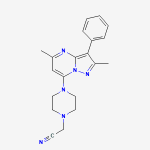 molecular formula C20H22N6 B5710798 [4-(2,5-dimethyl-3-phenylpyrazolo[1,5-a]pyrimidin-7-yl)-1-piperazinyl]acetonitrile 