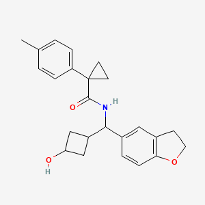 N-[2,3-dihydro-1-benzofuran-5-yl(3-hydroxycyclobutyl)methyl]-1-(4-methylphenyl)cyclopropanecarboxamide