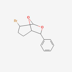 molecular formula C12H13BrO2 B571085 4-Bromo-7-phenyl-6,8-dioxabicyclo[3.2.1]octane CAS No. 123920-32-1