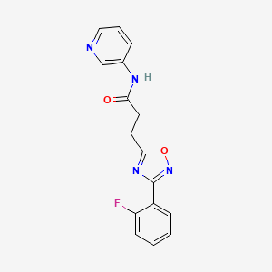 molecular formula C16H13FN4O2 B5710860 3-[3-(2-fluorophenyl)-1,2,4-oxadiazol-5-yl]-N-3-pyridinylpropanamide 