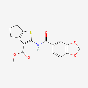 Methyl 2-(2H-1,3-benzodioxole-5-amido)-4H,5H,6H-cyclopenta[B]thiophene-3-carboxylate