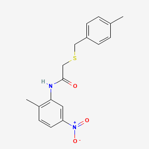 molecular formula C17H18N2O3S B5710877 2-[(4-methylbenzyl)thio]-N-(2-methyl-5-nitrophenyl)acetamide 