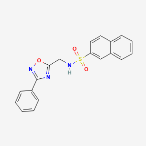 molecular formula C19H15N3O3S B5710888 N-[(3-phenyl-1,2,4-oxadiazol-5-yl)methyl]-2-naphthalenesulfonamide 
