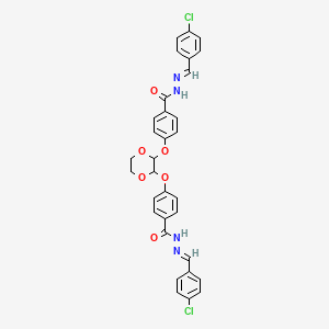 molecular formula C32H26Cl2N4O6 B5710938 4,4'-[1,4-dioxane-2,3-diylbis(oxy)]bis[N'-(4-chlorobenzylidene)benzohydrazide] 