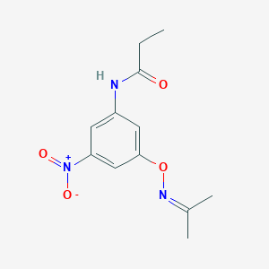 molecular formula C12H15N3O4 B5710961 N-(3-{[(1-methylethylidene)amino]oxy}-5-nitrophenyl)propanamide 