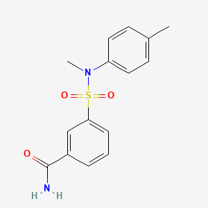 molecular formula C15H16N2O3S B5710995 3-{[methyl(4-methylphenyl)amino]sulfonyl}benzamide 