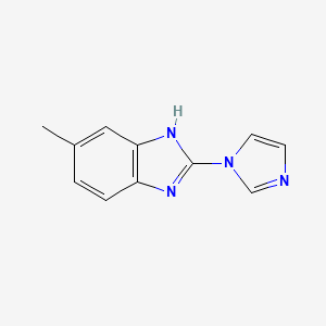 molecular formula C11H10N4 B571100 2-(1H-imidazol-1-yl)-5-methyl-1H-benzo[d]imidazole CAS No. 123396-66-7