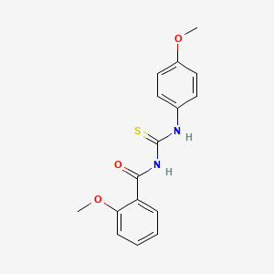 molecular formula C16H16N2O3S B5711009 2-methoxy-N-{[(4-methoxyphenyl)amino]carbonothioyl}benzamide 
