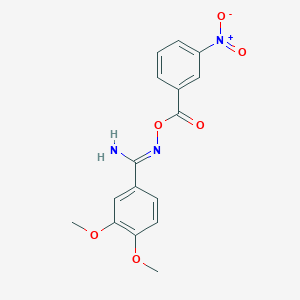 molecular formula C16H15N3O6 B5711031 3,4-dimethoxy-N'-[(3-nitrobenzoyl)oxy]benzenecarboximidamide 