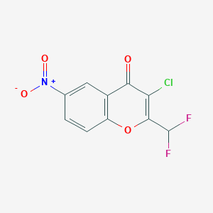 molecular formula C10H4ClF2NO4 B5711041 3-chloro-2-(difluoromethyl)-6-nitro-4H-chromen-4-one 