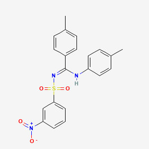 4-methyl-N-(4-methylphenyl)-N'-[(3-nitrophenyl)sulfonyl]benzenecarboximidamide