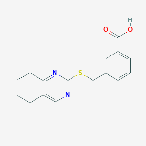molecular formula C17H18N2O2S B5711063 3-{[(4-methyl-5,6,7,8-tetrahydro-2-quinazolinyl)thio]methyl}benzoic acid 