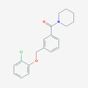 molecular formula C19H20ClNO2 B5711067 1-{3-[(2-chlorophenoxy)methyl]benzoyl}piperidine 