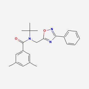 N-(tert-butyl)-3,5-dimethyl-N-[(3-phenyl-1,2,4-oxadiazol-5-yl)methyl]benzamide