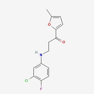 molecular formula C14H13ClFNO2 B5711112 3-[(3-chloro-4-fluorophenyl)amino]-1-(5-methyl-2-furyl)-1-propanone 