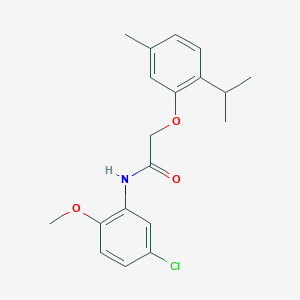 molecular formula C19H22ClNO3 B5711115 N-(5-chloro-2-methoxyphenyl)-2-(2-isopropyl-5-methylphenoxy)acetamide 