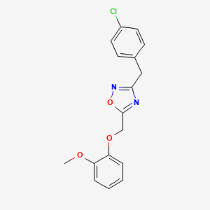 molecular formula C17H15ClN2O3 B5711162 3-(4-chlorobenzyl)-5-[(2-methoxyphenoxy)methyl]-1,2,4-oxadiazole 