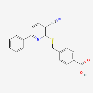 molecular formula C20H14N2O2S B5711170 4-{[(3-cyano-6-phenyl-2-pyridinyl)thio]methyl}benzoic acid 