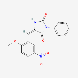 molecular formula C17H13N3O5 B5711191 5-(2-methoxy-5-nitrobenzylidene)-3-phenyl-2,4-imidazolidinedione 