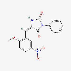 molecular formula C17H13N3O5 B5711191 (5E)-5-(2-methoxy-5-nitrobenzylidene)-3-phenylimidazolidine-2,4-dione 