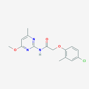 molecular formula C15H16ClN3O3 B5711219 2-(4-chloro-2-methylphenoxy)-N-(4-methoxy-6-methyl-2-pyrimidinyl)acetamide 
