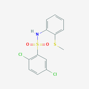 molecular formula C13H11Cl2NO2S2 B5711224 2,5-dichloro-N-[2-(methylthio)phenyl]benzenesulfonamide 