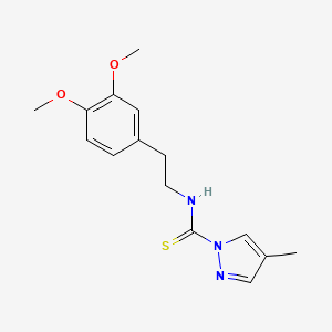 molecular formula C15H19N3O2S B5711252 N-[2-(3,4-dimethoxyphenyl)ethyl]-4-methyl-1H-pyrazole-1-carbothioamide 