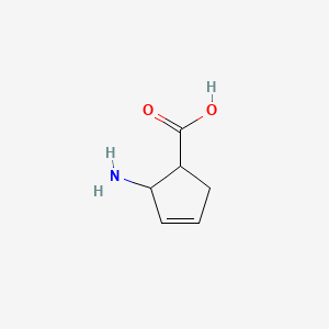 molecular formula C6H9NO2 B571129 2-Aminocyclopent-3-ene-1-carboxylic acid CAS No. 122022-98-4