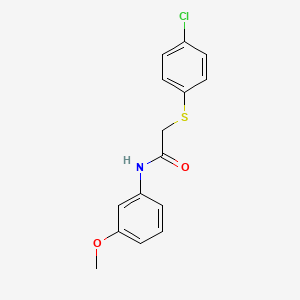 molecular formula C15H14ClNO2S B5711321 2-[(4-chlorophenyl)thio]-N-(3-methoxyphenyl)acetamide 