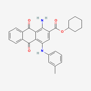 molecular formula C28H26N2O4 B571134 1-Amino-4-[(m-tolyl)amino]-9,10-dioxo-9,10-dihydroanthracene-2-carboxylic acid cyclohexyl ester CAS No. 114090-08-3