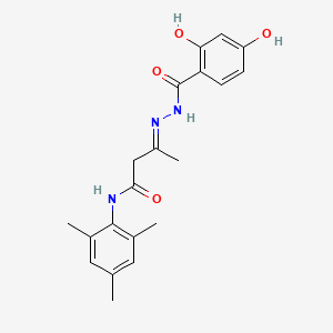 molecular formula C20H23N3O4 B5711347 3-[(2,4-dihydroxybenzoyl)hydrazono]-N-mesitylbutanamide 